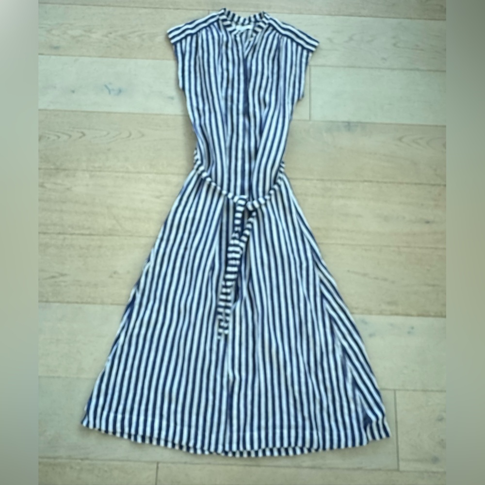 AYR The Sunset dress 100% Linen White and Blue Stripes Size XS - Picture 9 of 11